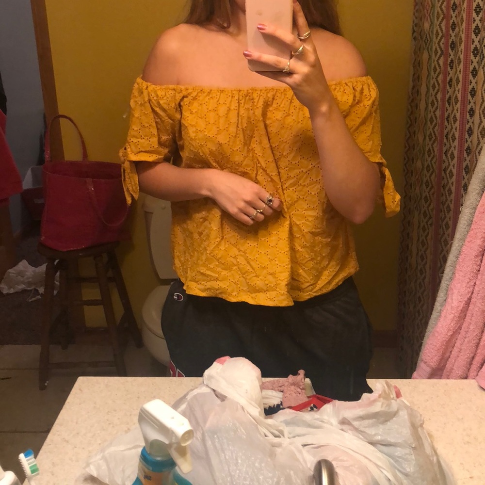 Yellow off the shoulder top